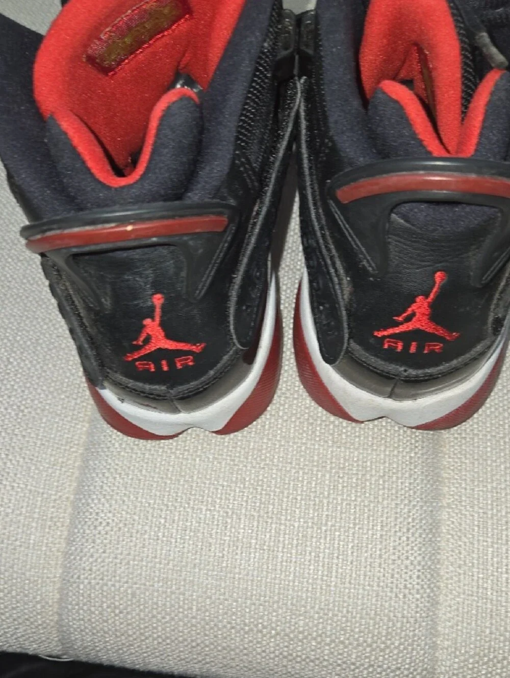 Jordan 6 Ring Nike Black and Red High-Top Sneakers